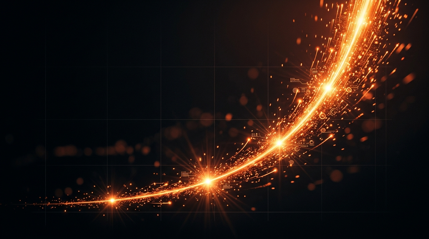 Growth chart visualization showing AI video market trajectory